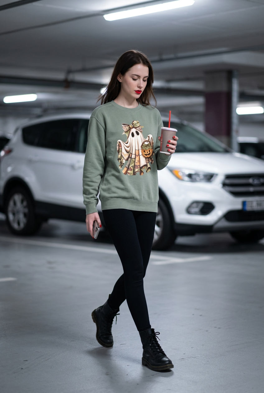 š Fall Ghost & Pumpkin Sweatshirt