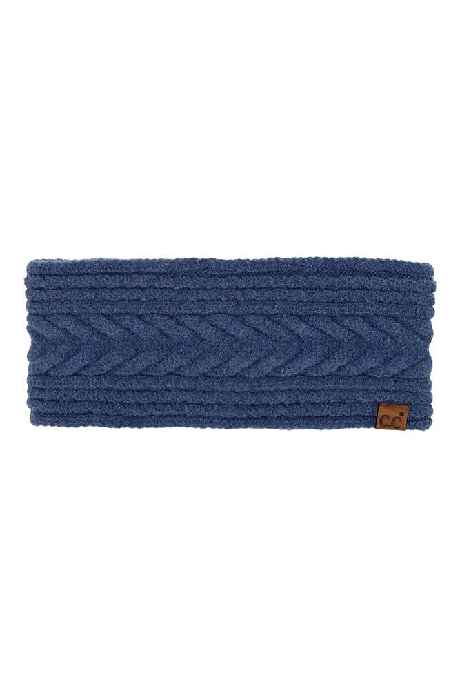 C.C Cable Knit Lining Headwrap Winter Headband