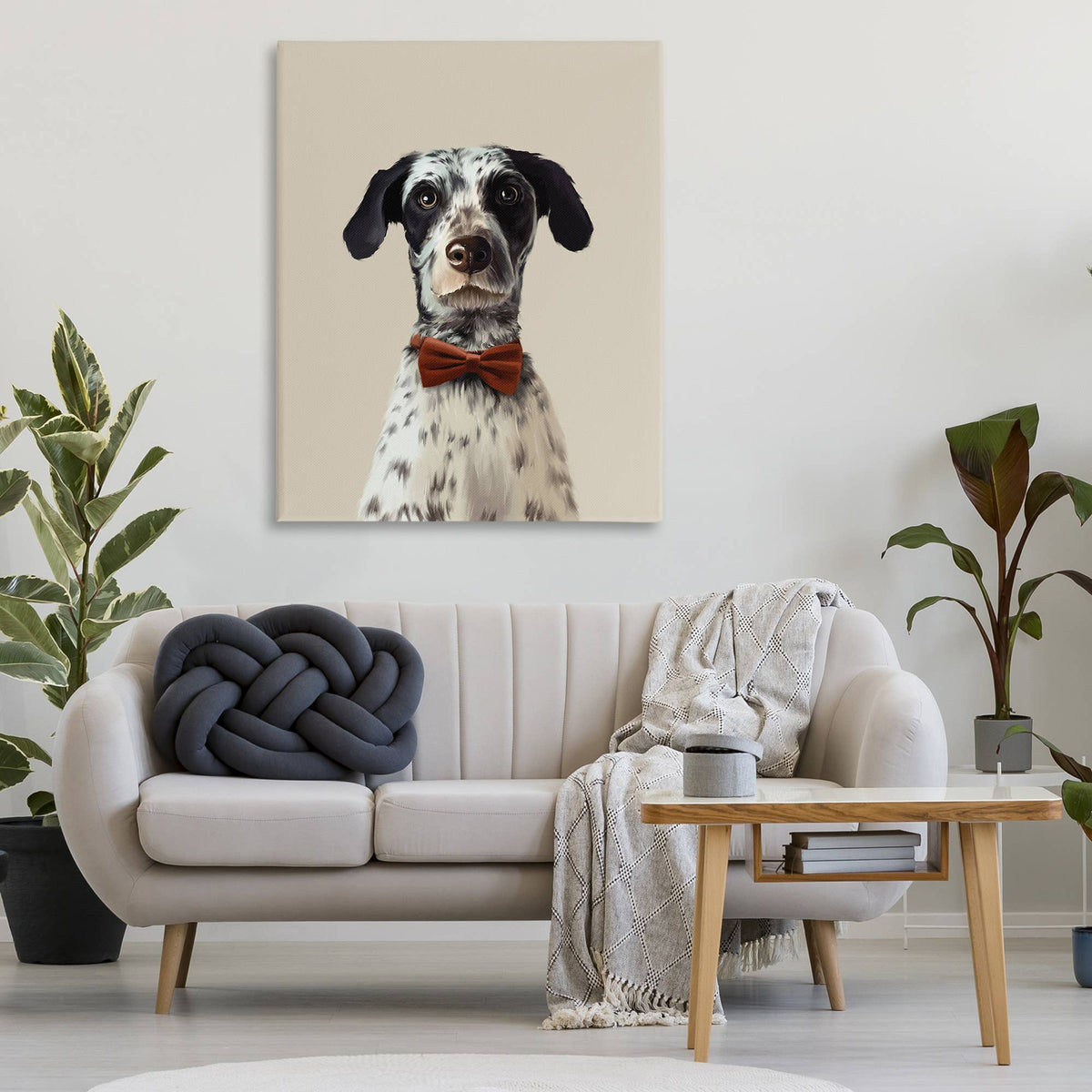 Dog In Bow Tie Portrait Canvas