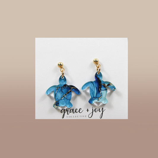 Sea Turtle Dangle Earrings, Acrylic Earrings