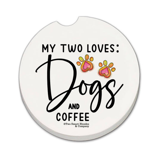 "Dogs & Coffee" Stone Car Coaster  BULK NO PACKAGING