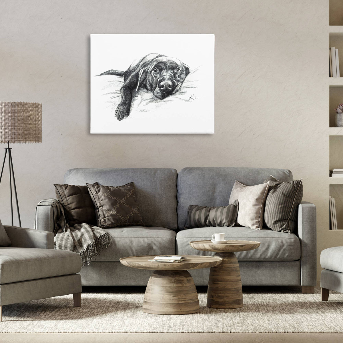 Naptime Black Labrador - Unframed Wall Art