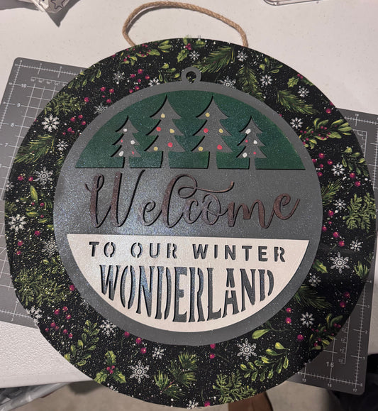 Winter Wonderland 18” Wood Round