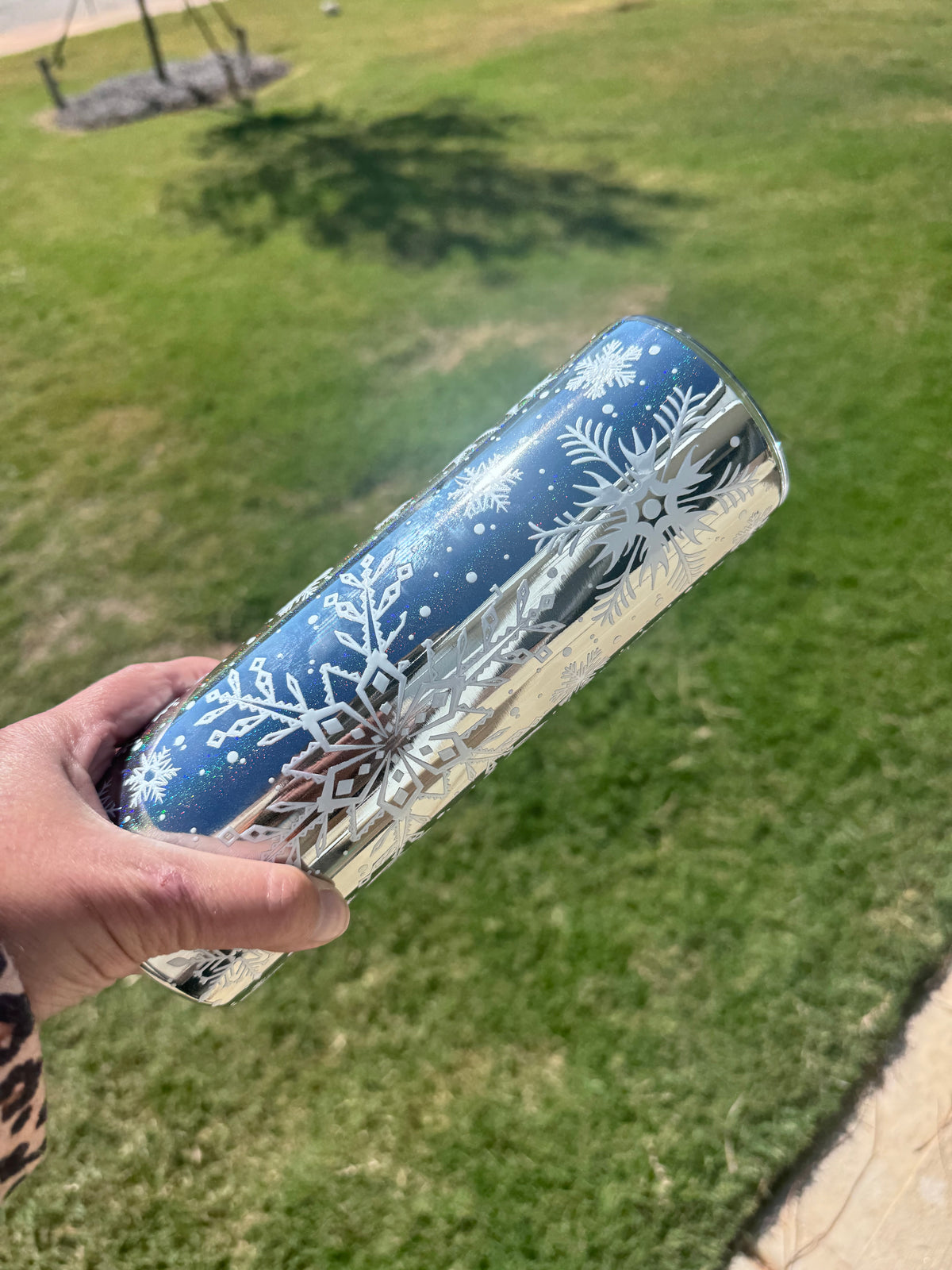 Holographic Snowflake Tumbler