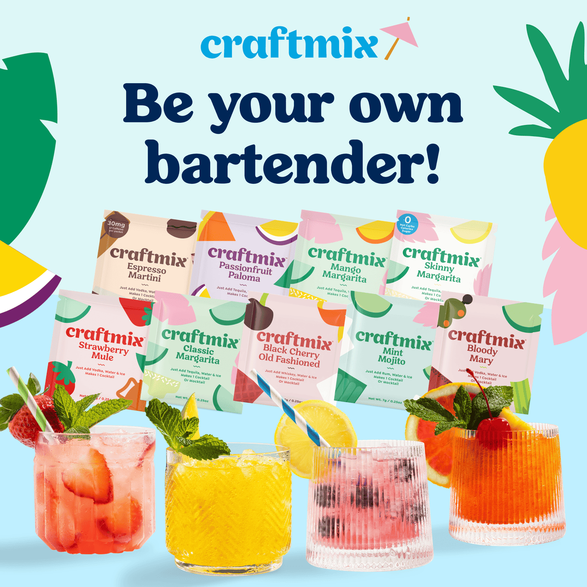 Bloody Mary Cocktail/Mocktail Mixer Singles / Caddy Refills